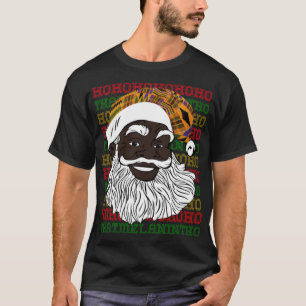 Camiseta Santa Diseño negro norteamericano Santa