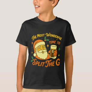 Camiseta Santa divertido cerveza Navidad Split The G, Diver