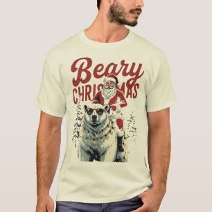 Camiseta Santa Divertido Montando Oso Polar Navidad Osita