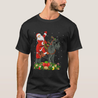 Camiseta Santa divertido montando un perro schnauzer miniat