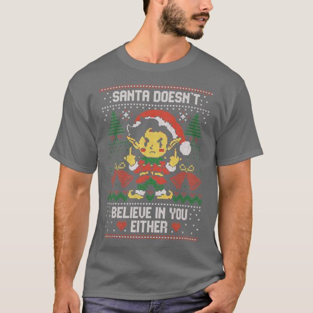 Camiseta Santa Doesnt Believe In You Either by Tobe Fonseca (Anverso)