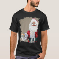 Santa Drinking Coffee Christmas Funny