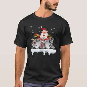 Camiseta Santa Drum Funny Santa Drum Lover Christma