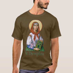 Camiseta Santa Dymphna Pureza Lirio Patrona Salud Mental 