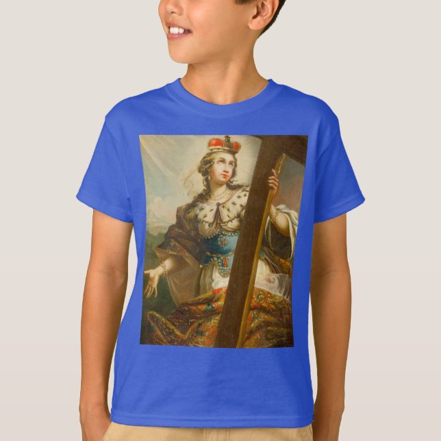 Camiseta Santa Elena con la Verdadera Cruz Arte Sagrado (Anverso)