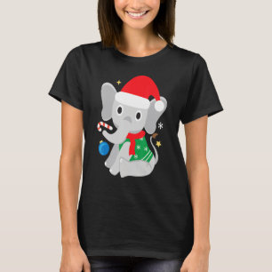 Camiseta Santa Elephant Funny Cute Zoo Navidades