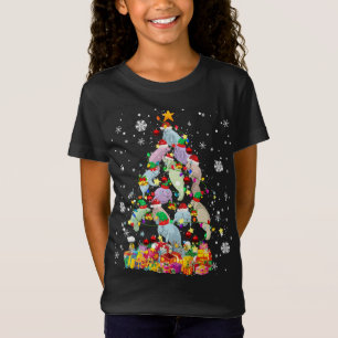 Camiseta Santa ELF Manatee Christmas Tree Xmas Light Manat