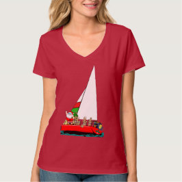 Camiseta Santa en barco de vela por los Navidades