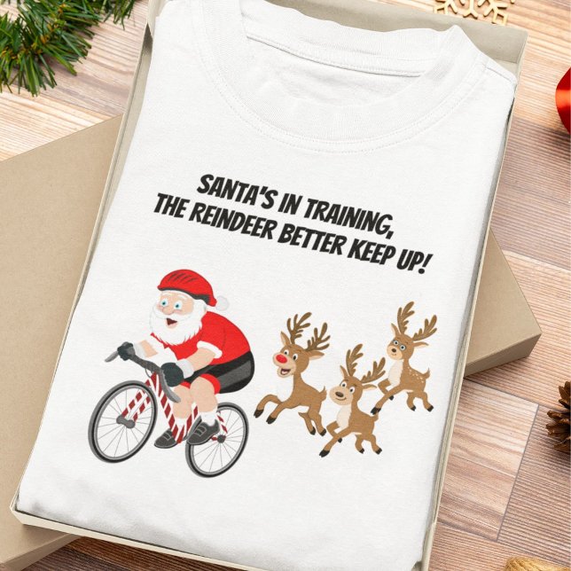 Camiseta Santa en bicicleta con renos (Subido por el creador)