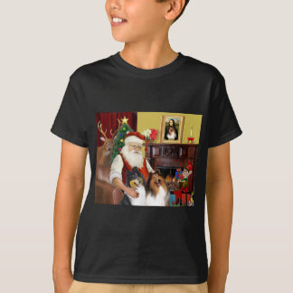 Camiseta Santa en casa - Collies (dos)