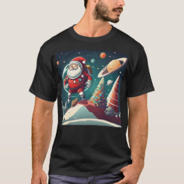 Camiseta Santa en diversión en el espacio