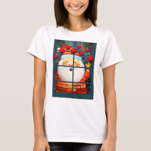 CAMISETA SANTA EN LA VENTANA HO HO HO