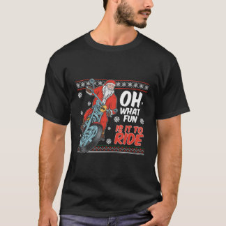 Camiseta Santa En Motocicleta Para Navidades