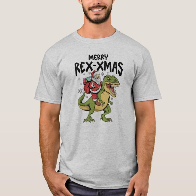 Camiseta Santa en un t-rex, Mery-Rex-xmas (Anverso)