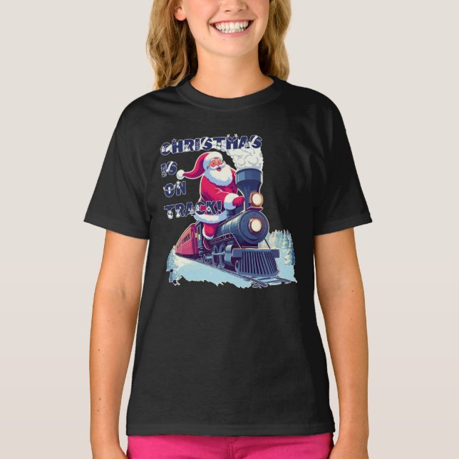 Camiseta Santa en un tren (Anverso)