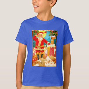 Camiseta Santa en una chimenea