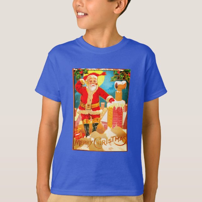 Camiseta Santa en una chimenea (Anverso)