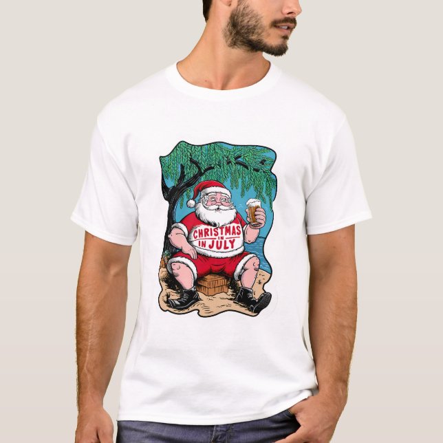 Camiseta Santa Encantadora De Cerveza Bajo El Árbol (Anverso)