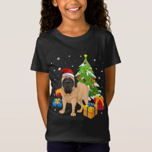 Camiseta Santa English Mastiff Perro Regalos de Árbol de Na