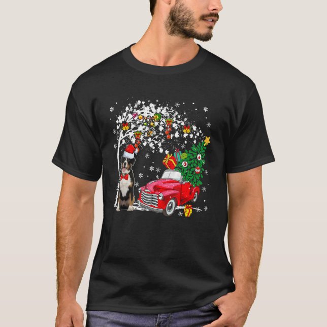 Camiseta Santa Entlebucher Mountain Red Pickup Truck Christ (Anverso)