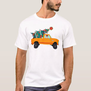 Camiseta Santa entregando un árbol de Navidad en 4x4