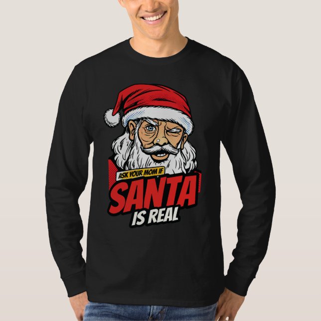Camiseta Santa es Real – Pregúntale a tu Mamá Arte Pop Sant (Anverso)