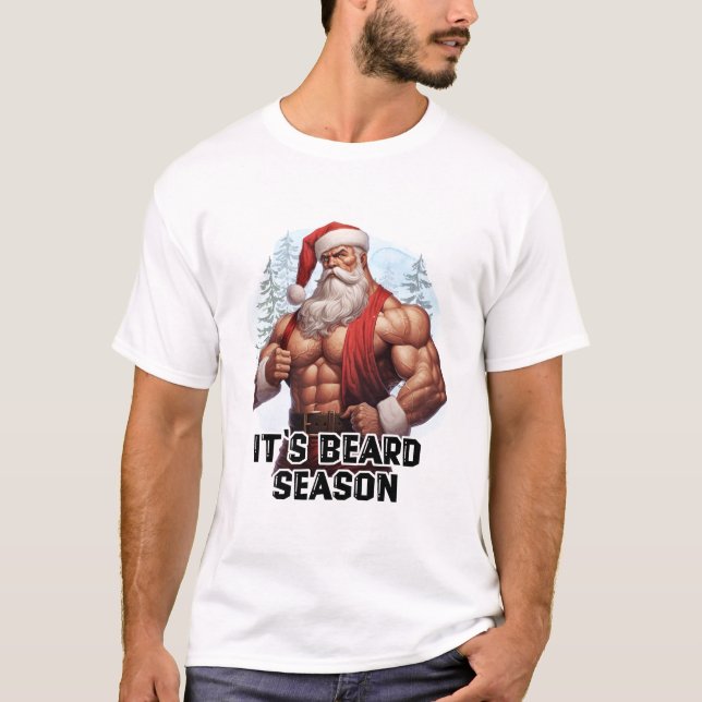 Camiseta Santa Es temporada de barbas (Anverso)