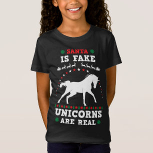 Camiseta Santa Es Una Falsa Unicornio Es Realmente Fea Chri