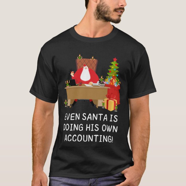 Camiseta Santa está haciendo su contabilidad de Navidades c (Anverso)