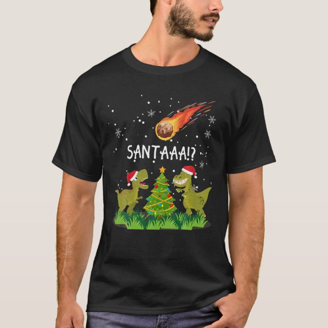 Camiseta "¡¿SANTA?!" Extinción de dinosaurios Christina de  (Anverso)