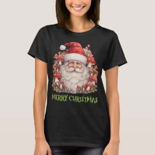 Camiseta Santa Face Mushrooms Rustic Cottagecore Watercolor