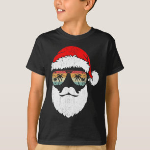 Camiseta Santa Face Retro Sungles Navidades de Hawái Navida