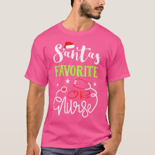 Camiseta Santa Favorita O Enfermera Gorra de la Luz de Navi