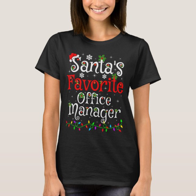 Camiseta Santa Favorite Office Manager Christmas Family Fun (Anverso)