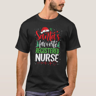 Camiseta Santa Favorito Enfermera Registrada Navidad Santa
