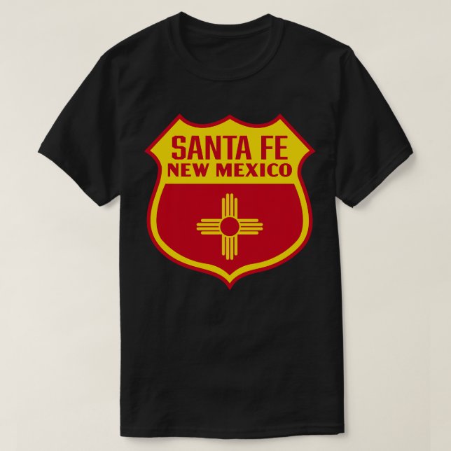 Camiseta Santa Fe Nuevo México Bandera Retro Amarillo (Diseño del anverso)