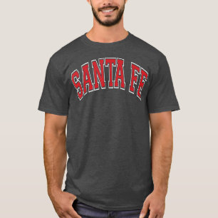 Camiseta Santa Fe Nuevo México NM Varsity Estilo Tet Rojo