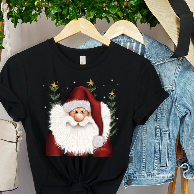Camiseta Santa Feliz Navidad (Cute Santa inspirivity holiday T-shirt)