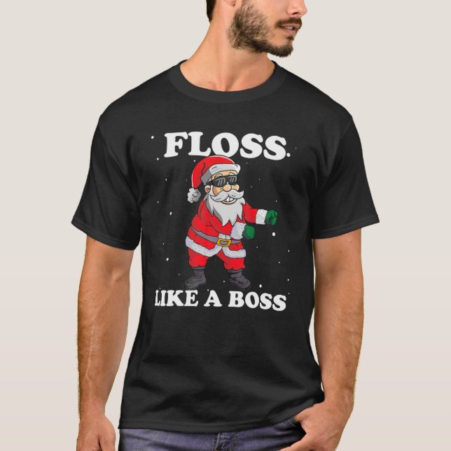 Camiseta Santa Floss Como un jefe Navidad bailando Navidad  (Anverso)