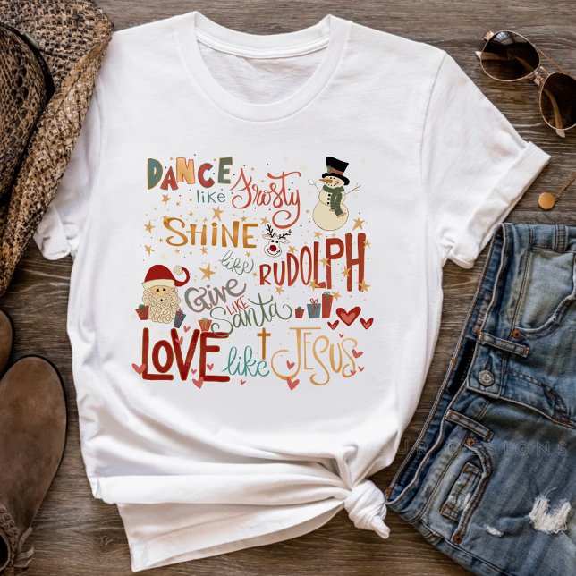 Camiseta Santa Frosty Rudolph Jesús cita Navidades (Subido por el creador)
