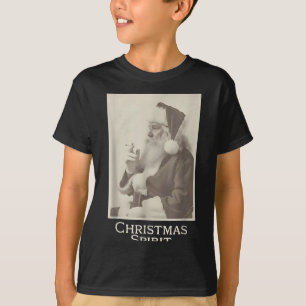 Camiseta Santa fumando, divertido espíritu de Navidad 