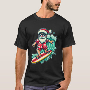 Camiseta Santa genial surfeando Navidad en julio en la play