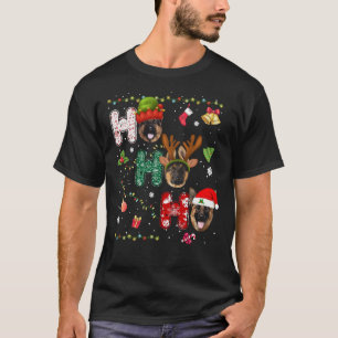 Camiseta Santa German Shepherd Ho Ho Ho Ho Feliz Navidad
