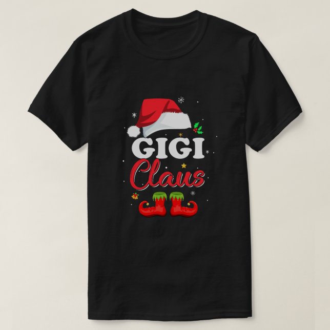 Camiseta Santa Gigi Claus Navidades de pijamas de familia (Diseño del anverso)
