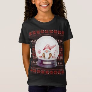 Camiseta Santa Gnome, Navidades feos en un globo de nieve