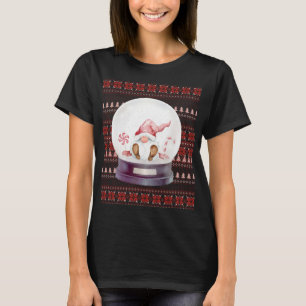 Camiseta Santa Gnome, Navidades feos en un globo de nieve