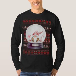 Camiseta Santa Gnome, Navidades feos en un globo de nieve