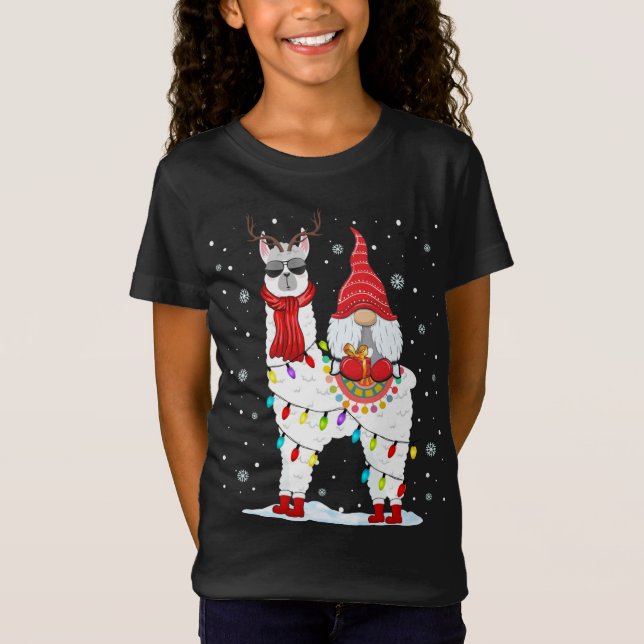 Camiseta Santa Gnomes viaja a la luz de Navidades de renos  (Anverso)