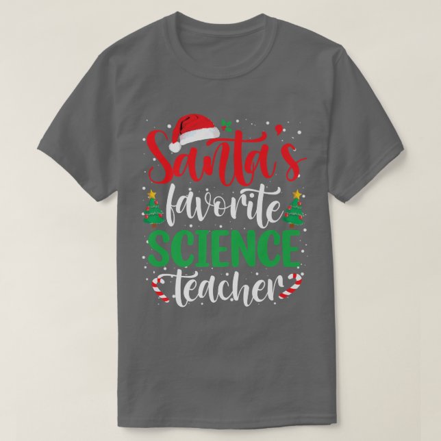 Camiseta Santa H: Navidades de profesores de ciencias favor (Diseño del anverso)