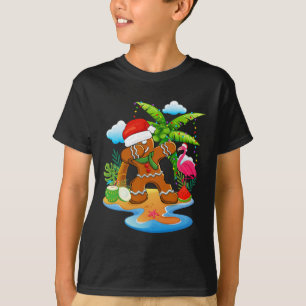 Camiseta Santa haciendo dab Gingerbread Flamingo Playa Navi